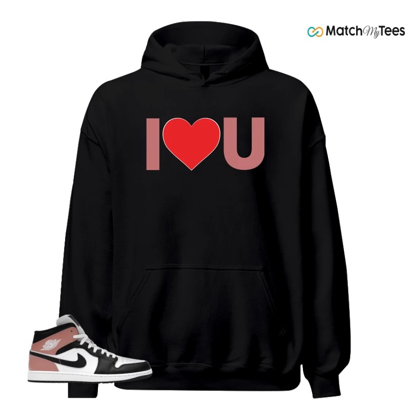 NIKE AIR JORDAN 1 MID WHITE RUST PINK BLACK SNEAKER Matching Tees hoodie