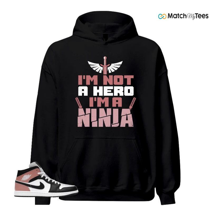NIKE AIR JORDAN 1 MID WHITE RUST PINK BLACK SNEAKER Matching Tees hoodie