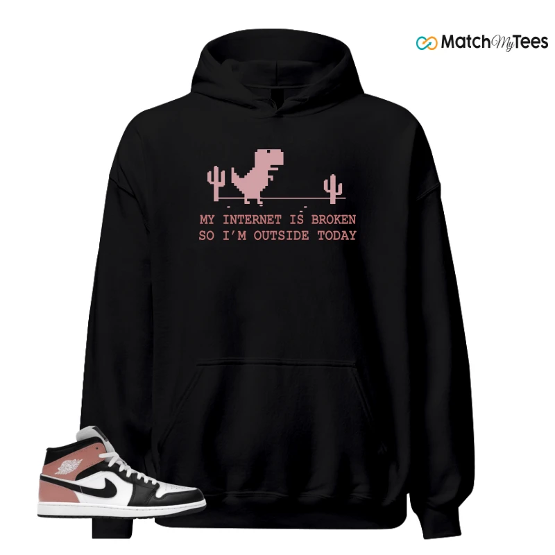 NIKE AIR JORDAN 1 MID WHITE RUST PINK BLACK SNEAKER Matching Tees hoodie