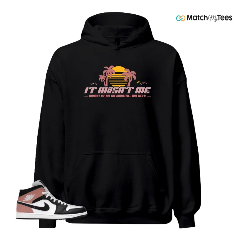 NIKE AIR JORDAN 1 MID WHITE RUST PINK BLACK SNEAKER Matching Tees hoodie