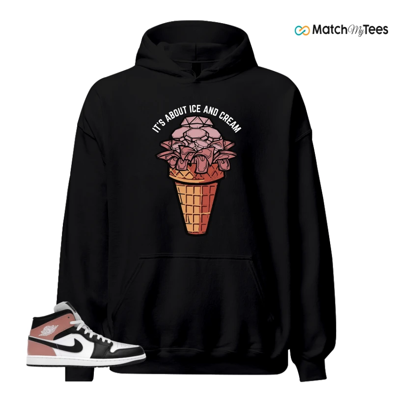 NIKE AIR JORDAN 1 MID WHITE RUST PINK BLACK SNEAKER Matching Tees hoodie