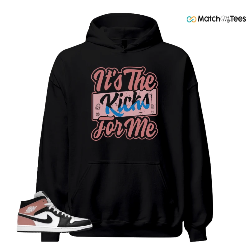 NIKE AIR JORDAN 1 MID WHITE RUST PINK BLACK SNEAKER Matching Tees hoodie