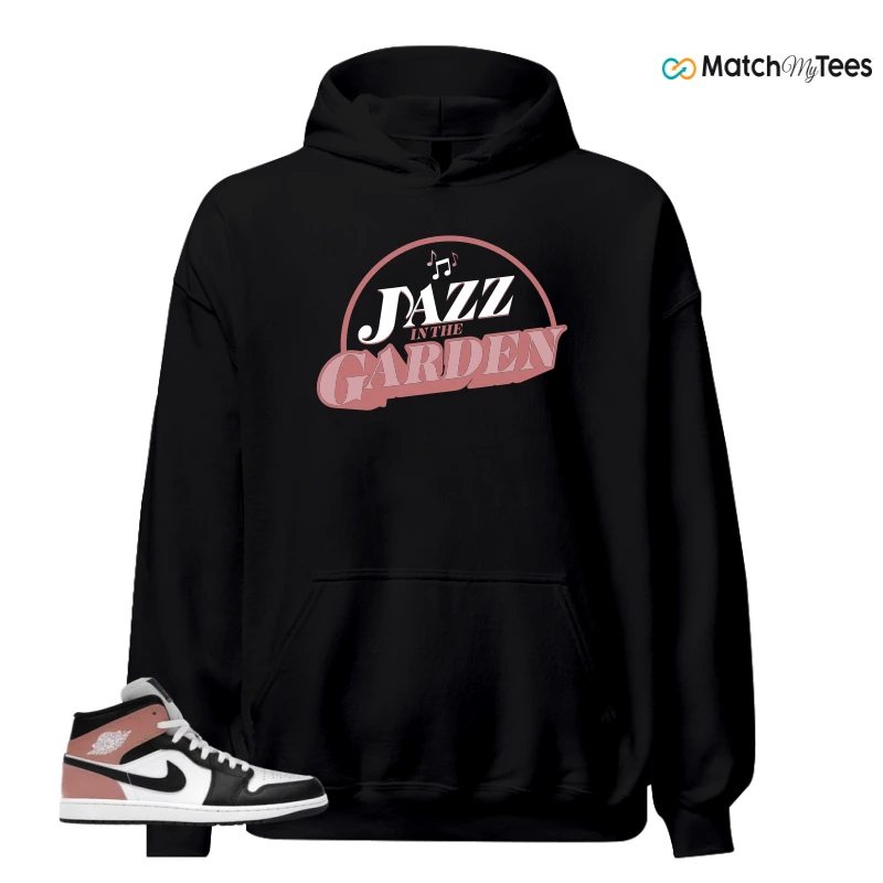 NIKE AIR JORDAN 1 MID WHITE RUST PINK BLACK SNEAKER Matching Tees hoodie