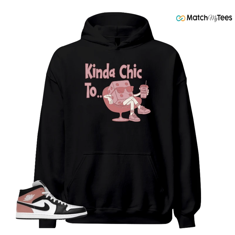 NIKE AIR JORDAN 1 MID WHITE RUST PINK BLACK SNEAKER Matching Tees hoodie