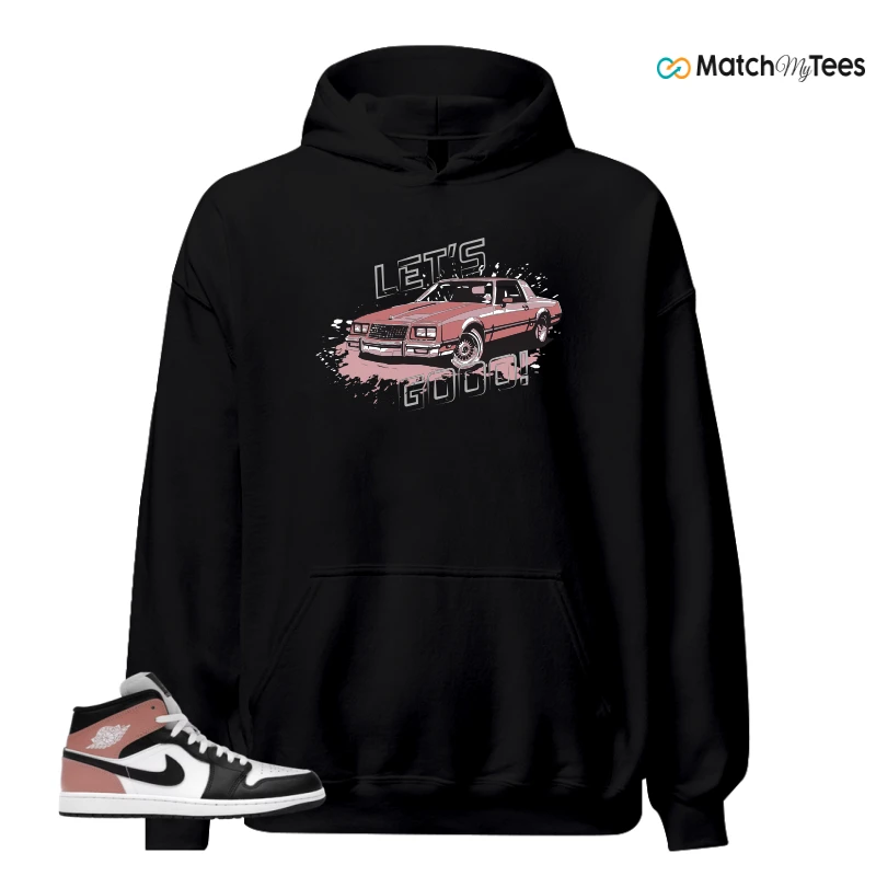 NIKE AIR JORDAN 1 MID WHITE RUST PINK BLACK SNEAKER Matching Tees hoodie