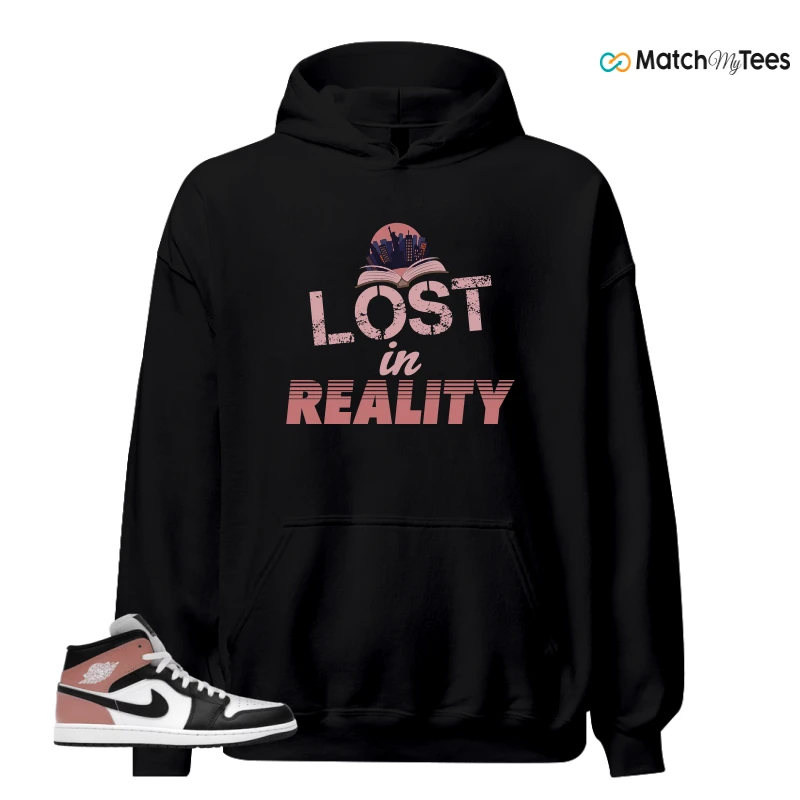 NIKE AIR JORDAN 1 MID WHITE RUST PINK BLACK SNEAKER Matching Tees hoodie
