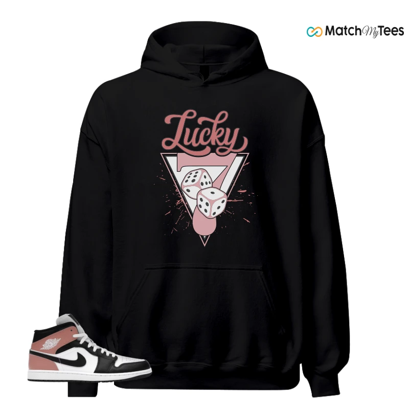 NIKE AIR JORDAN 1 MID WHITE RUST PINK BLACK SNEAKER Matching Tees hoodie