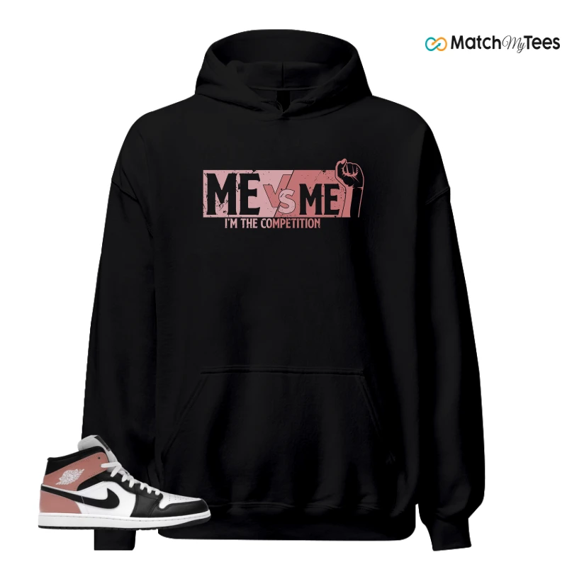 NIKE AIR JORDAN 1 MID WHITE RUST PINK BLACK SNEAKER Matching Tees hoodie