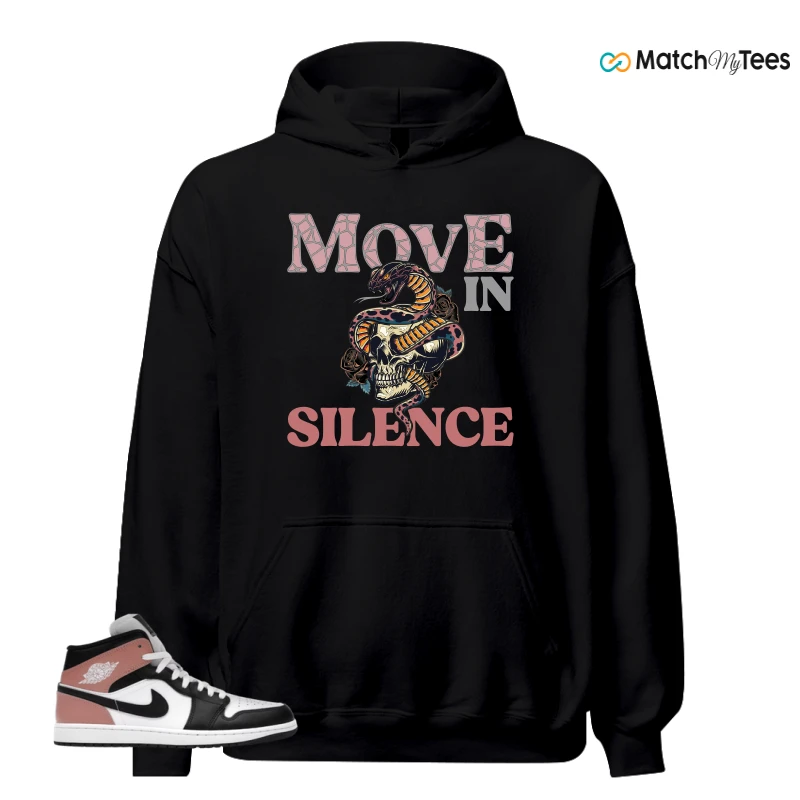 NIKE AIR JORDAN 1 MID WHITE RUST PINK BLACK SNEAKER Matching Tees hoodie