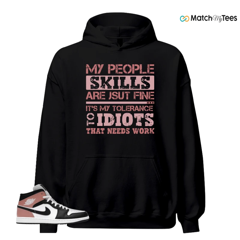 NIKE AIR JORDAN 1 MID WHITE RUST PINK BLACK SNEAKER Matching Tees hoodie
