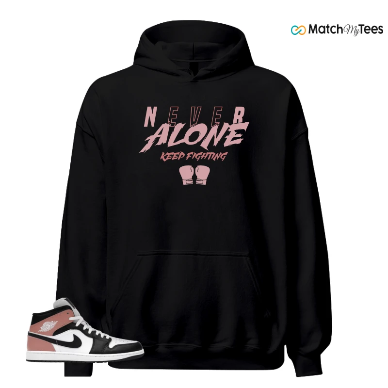 NIKE AIR JORDAN 1 MID WHITE RUST PINK BLACK SNEAKER Matching Tees hoodie