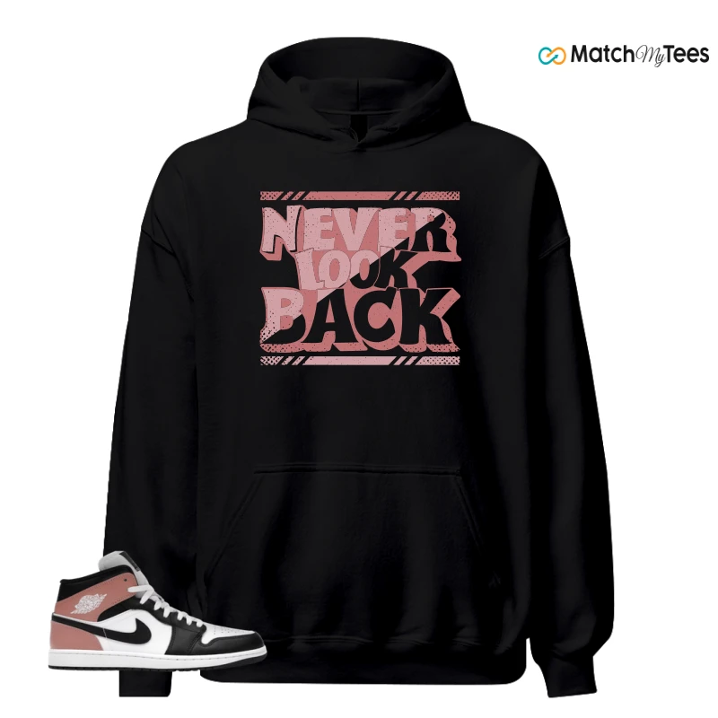 NIKE AIR JORDAN 1 MID WHITE RUST PINK BLACK SNEAKER Matching Tees hoodie