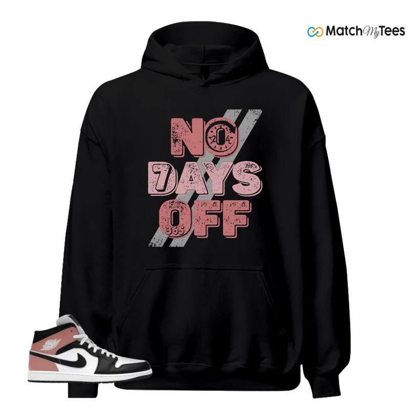 NIKE AIR JORDAN 1 MID WHITE RUST PINK BLACK SNEAKER Matching Tees hoodie