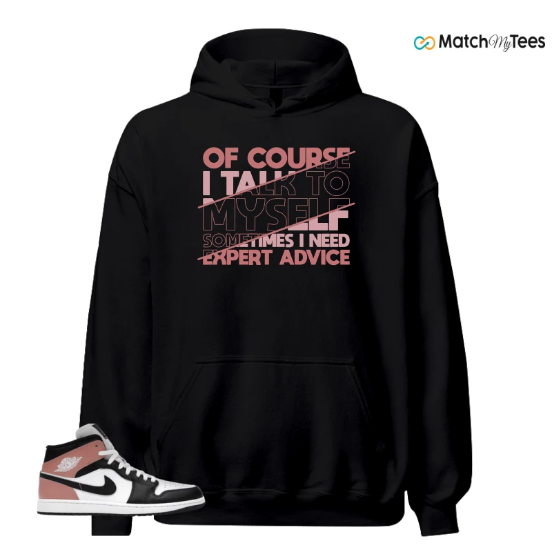 NIKE AIR JORDAN 1 MID WHITE RUST PINK BLACK SNEAKER Matching Tees hoodie