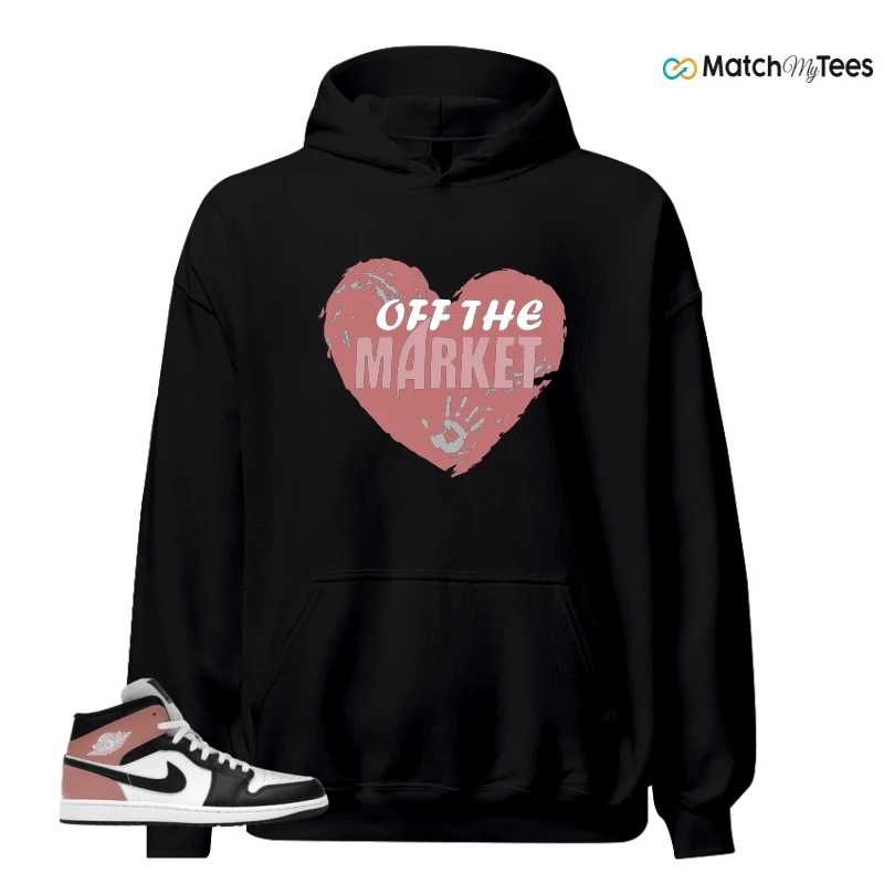 NIKE AIR JORDAN 1 MID WHITE RUST PINK BLACK SNEAKER Matching Tees hoodie
