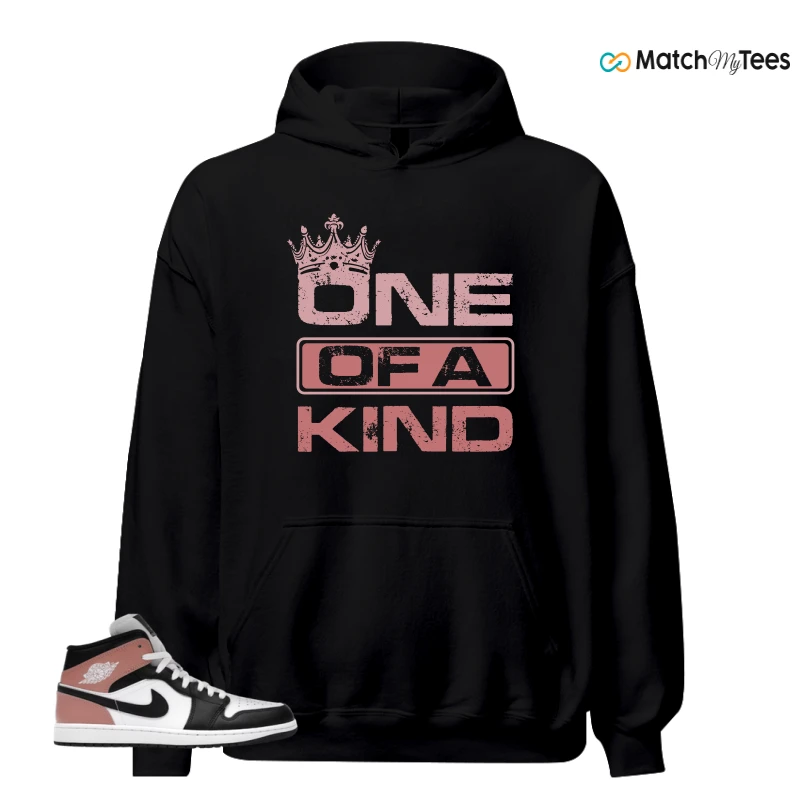 NIKE AIR JORDAN 1 MID WHITE RUST PINK BLACK SNEAKER Matching Tees hoodie