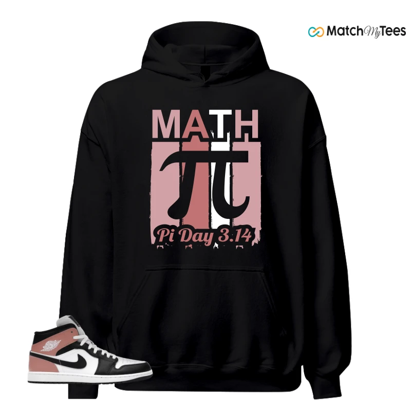 NIKE AIR JORDAN 1 MID WHITE RUST PINK BLACK SNEAKER Matching Tees hoodie