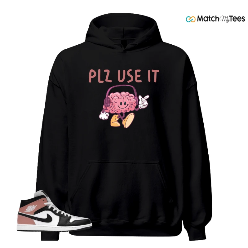 NIKE AIR JORDAN 1 MID WHITE RUST PINK BLACK SNEAKER Matching Tees hoodie