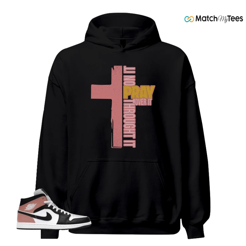 NIKE AIR JORDAN 1 MID WHITE RUST PINK BLACK SNEAKER Matching Tees hoodie
