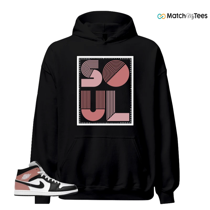 NIKE AIR JORDAN 1 MID WHITE RUST PINK BLACK SNEAKER Matching Tees hoodie