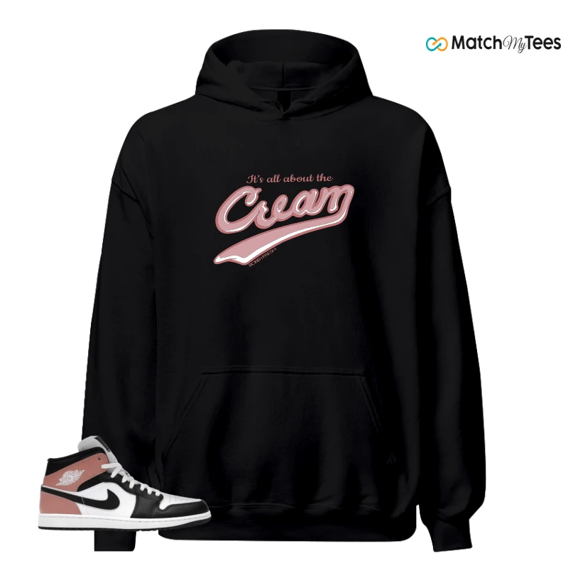 NIKE AIR JORDAN 1 MID WHITE RUST PINK BLACK SNEAKER Matching Tees hoodie