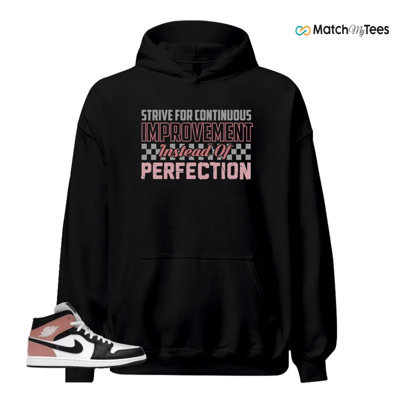 NIKE AIR JORDAN 1 MID WHITE RUST PINK BLACK SNEAKER Matching Tees hoodie