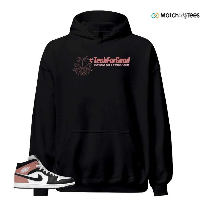 NIKE AIR JORDAN 1 MID WHITE RUST PINK BLACK SNEAKER Matching Tees hoodie