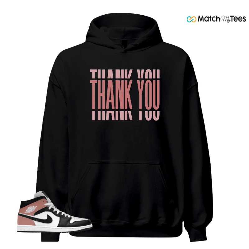 NIKE AIR JORDAN 1 MID WHITE RUST PINK BLACK SNEAKER Matching Tees hoodie
