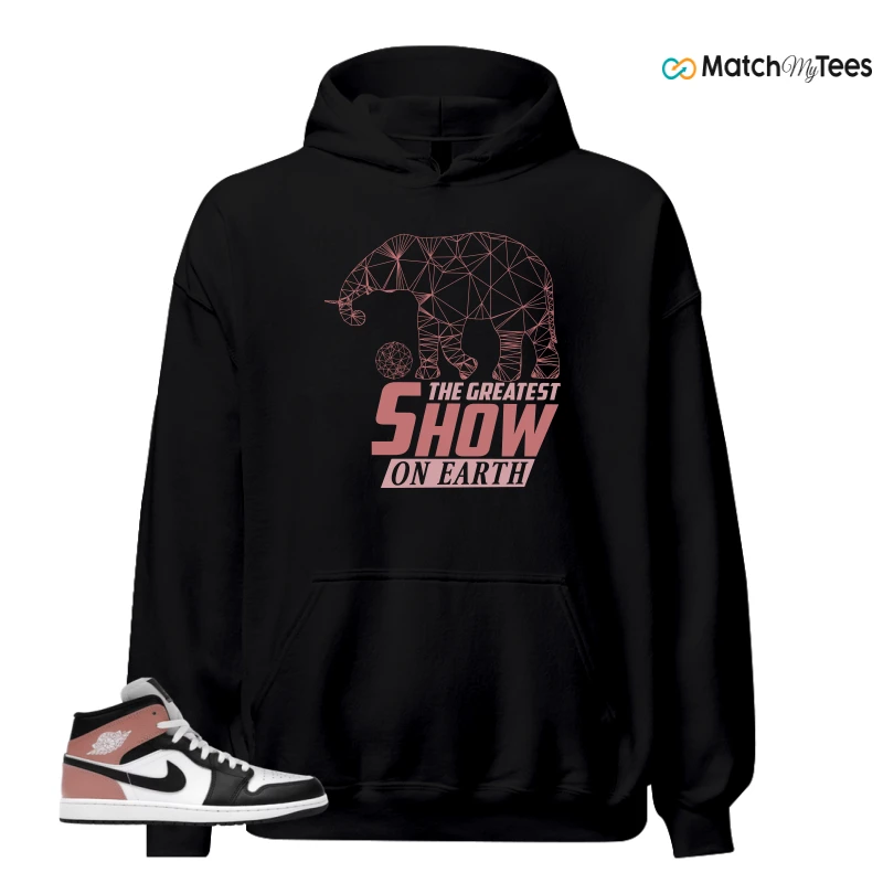 NIKE AIR JORDAN 1 MID WHITE RUST PINK BLACK SNEAKER Matching Tees hoodie
