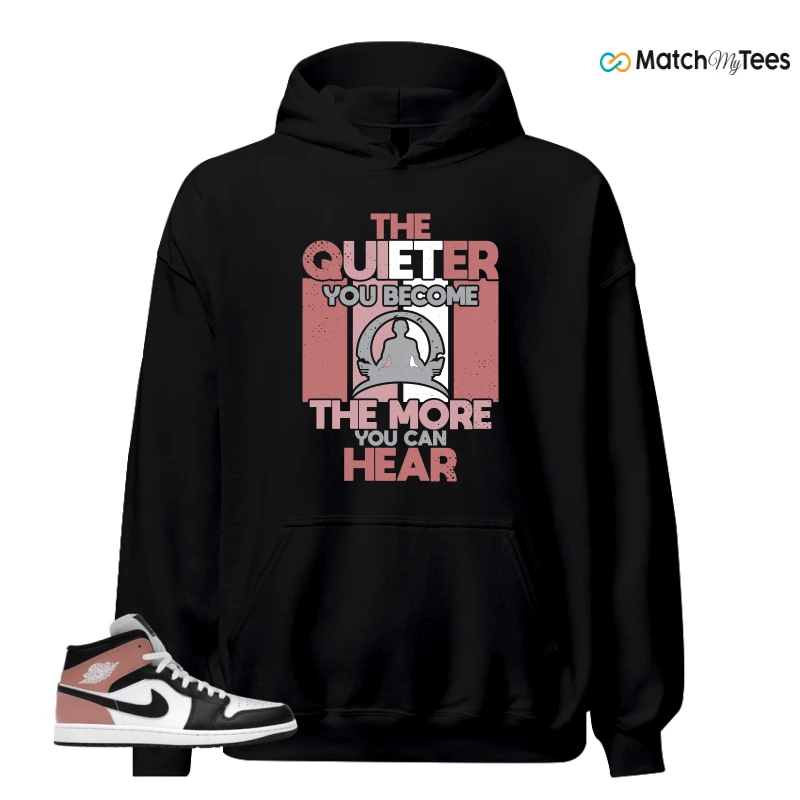 NIKE AIR JORDAN 1 MID WHITE RUST PINK BLACK SNEAKER Matching Tees hoodie