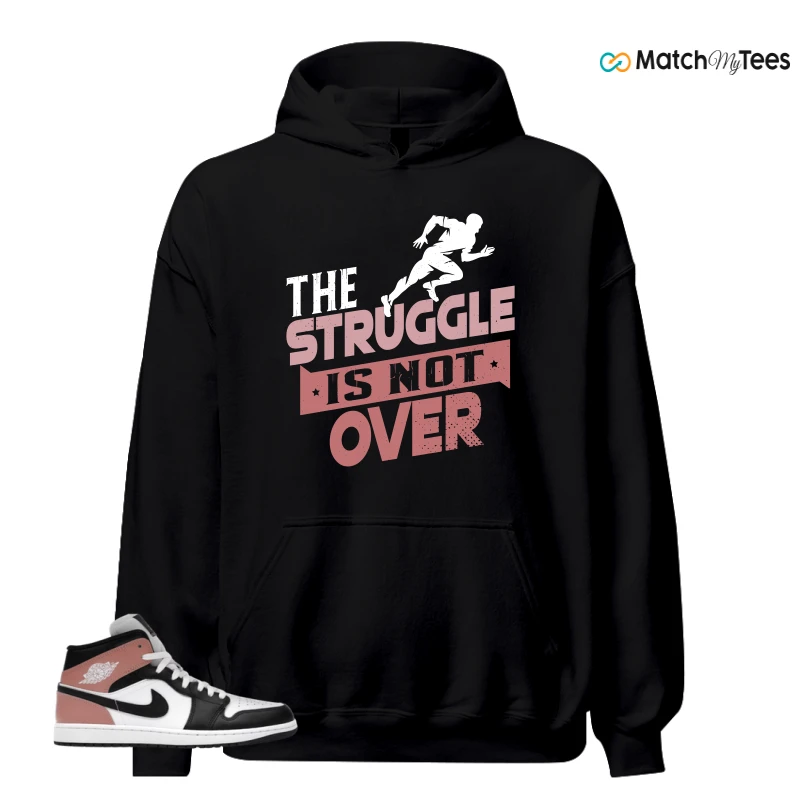 NIKE AIR JORDAN 1 MID WHITE RUST PINK BLACK SNEAKER Matching Tees hoodie