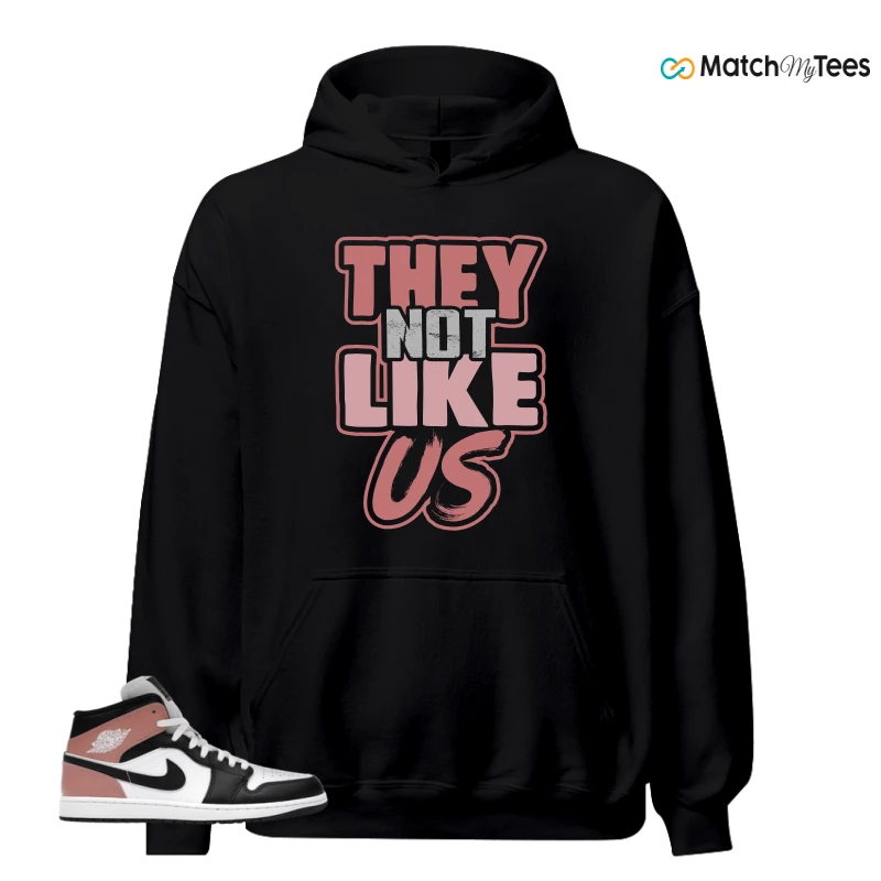 NIKE AIR JORDAN 1 MID WHITE RUST PINK BLACK SNEAKER Matching Tees hoodie