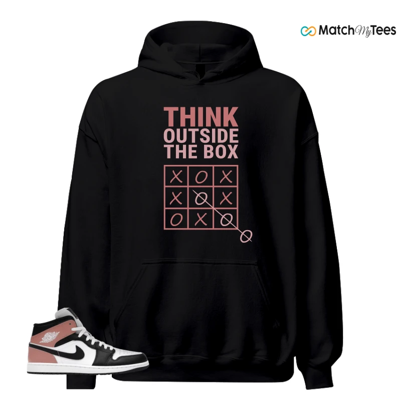 NIKE AIR JORDAN 1 MID WHITE RUST PINK BLACK SNEAKER Matching Tees hoodie