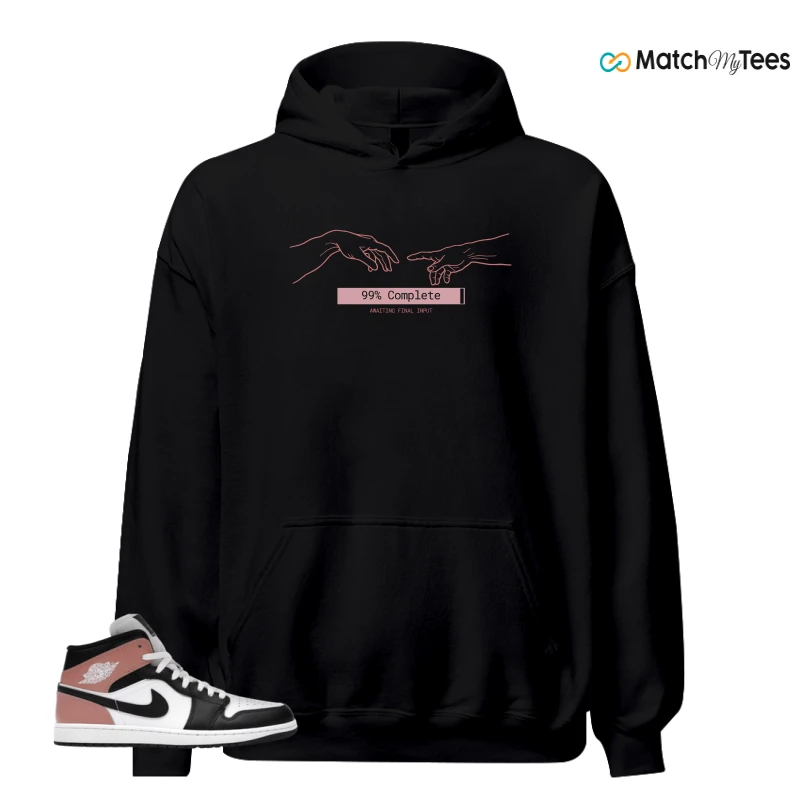 NIKE AIR JORDAN 1 MID WHITE RUST PINK BLACK SNEAKER Matching Tees hoodie
