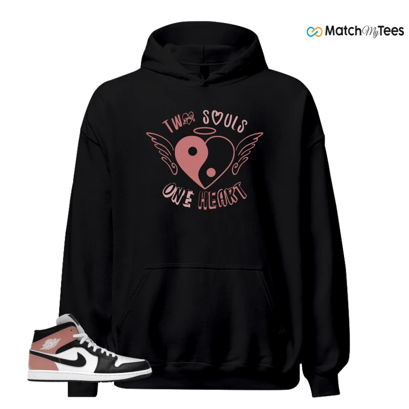 NIKE AIR JORDAN 1 MID WHITE RUST PINK BLACK SNEAKER Matching Tees hoodie