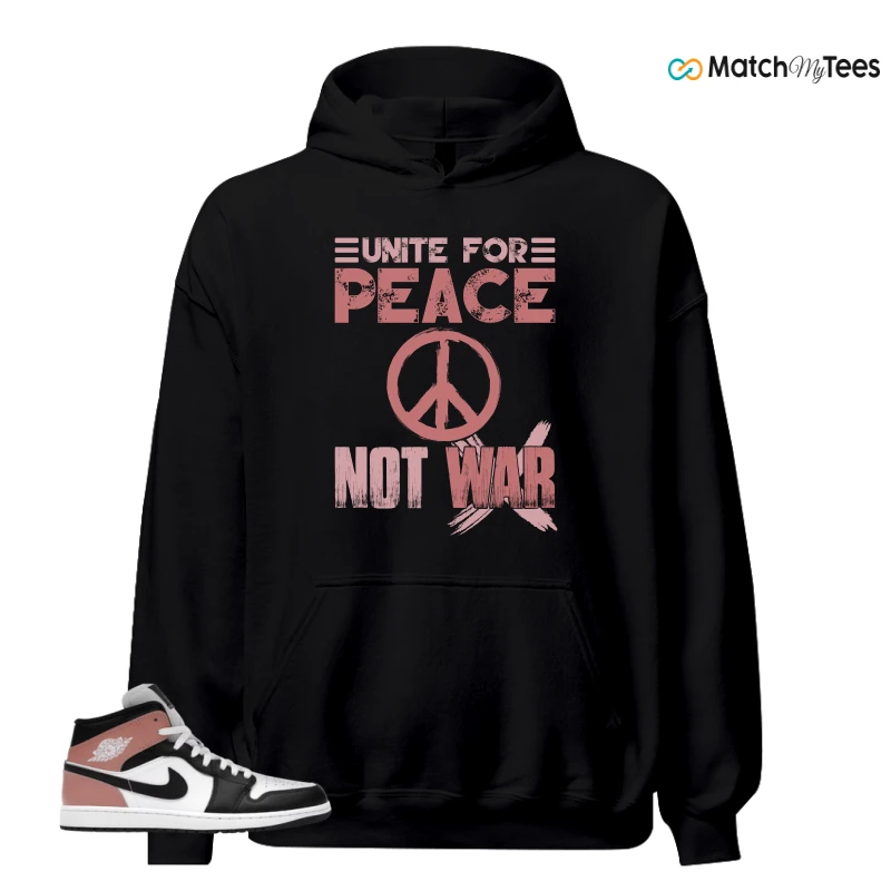 NIKE AIR JORDAN 1 MID WHITE RUST PINK BLACK SNEAKER Matching Tees hoodie