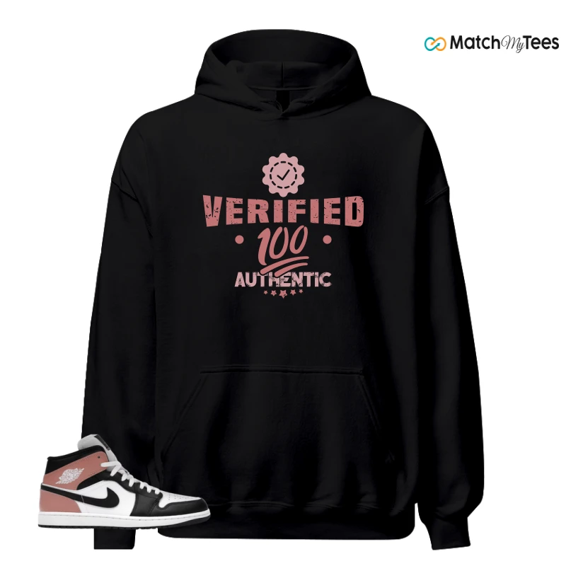 NIKE AIR JORDAN 1 MID WHITE RUST PINK BLACK SNEAKER Matching Tees hoodie