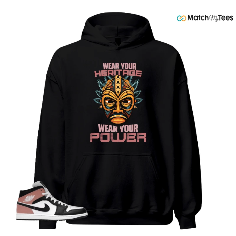 NIKE AIR JORDAN 1 MID WHITE RUST PINK BLACK SNEAKER Matching Tees hoodie