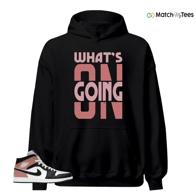 NIKE AIR JORDAN 1 MID WHITE RUST PINK BLACK SNEAKER Matching Tees hoodie