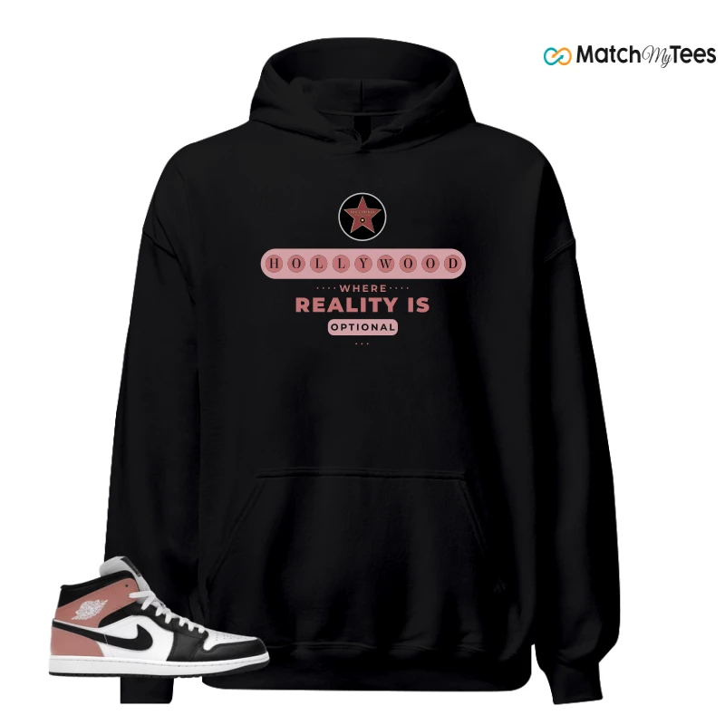 NIKE AIR JORDAN 1 MID WHITE RUST PINK BLACK SNEAKER Matching Tees hoodie