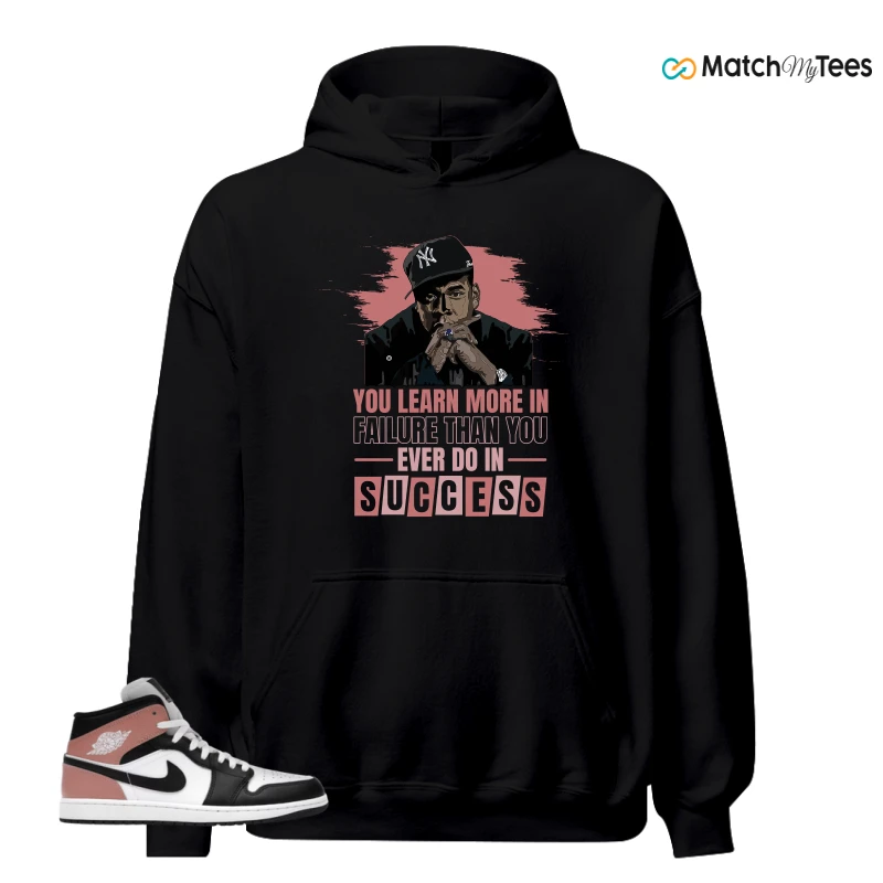 NIKE AIR JORDAN 1 MID WHITE RUST PINK BLACK SNEAKER Matching Tees hoodie