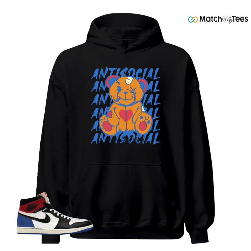 NIKE AIR JORDAN 1 RETRO HIGH OG SP FRAGMENT X UNION LA VARSITY RED SPORT ROYAL SNEAKER Matching Tees hoodie