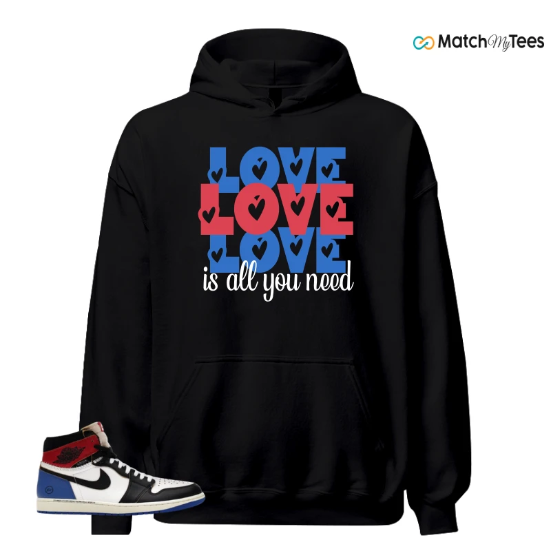 NIKE AIR JORDAN 1 RETRO HIGH OG SP FRAGMENT X UNION LA VARSITY RED SPORT ROYAL SNEAKER Matching Tees hoodie