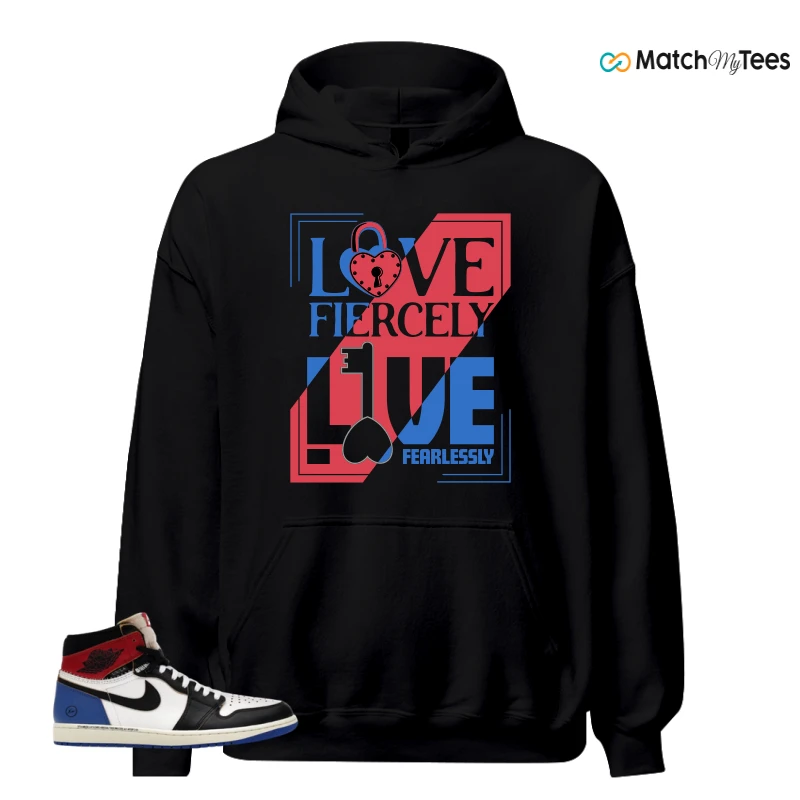 NIKE AIR JORDAN 1 RETRO HIGH OG SP FRAGMENT X UNION LA VARSITY RED SPORT ROYAL SNEAKER Matching Tees hoodie