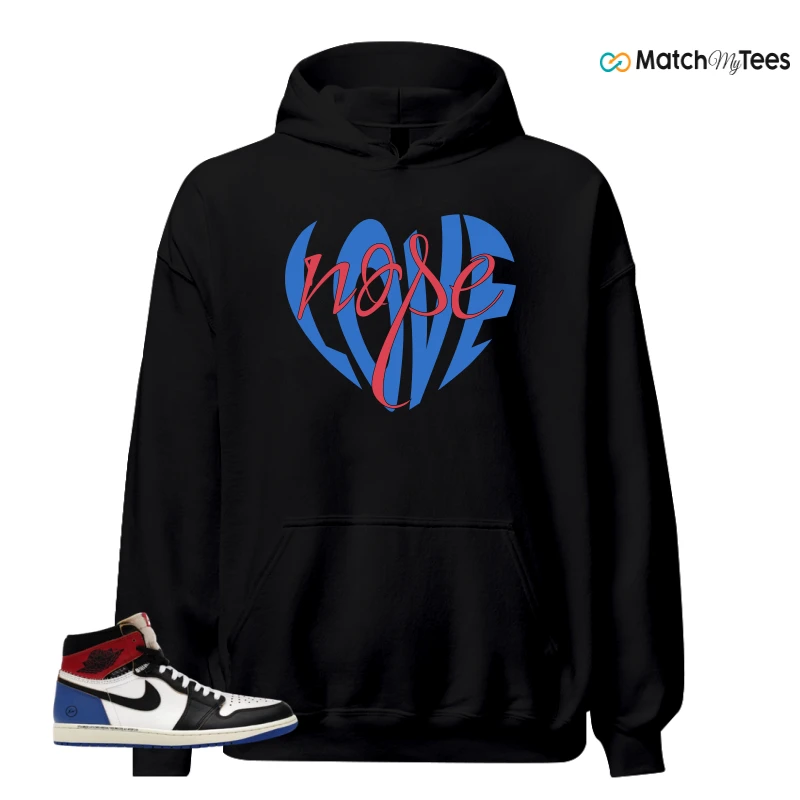 NIKE AIR JORDAN 1 RETRO HIGH OG SP FRAGMENT X UNION LA VARSITY RED SPORT ROYAL SNEAKER Matching Tees hoodie