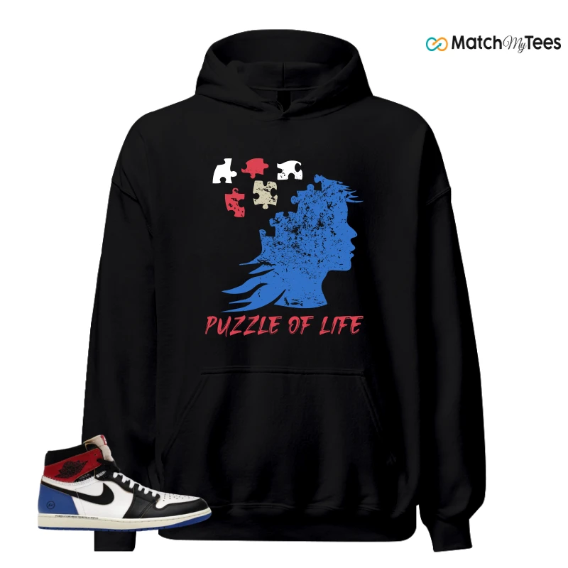 NIKE AIR JORDAN 1 RETRO HIGH OG SP FRAGMENT X UNION LA VARSITY RED SPORT ROYAL SNEAKER/BLACK/WHITE/VARSITY RED/SPORT ROYAL matching Hoodie