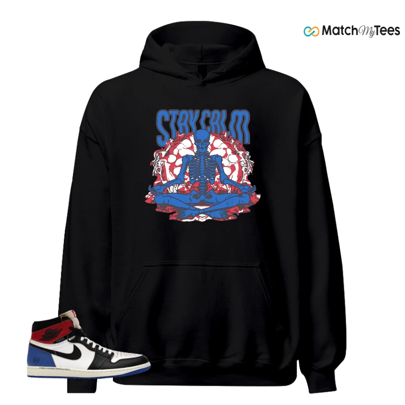NIKE AIR JORDAN 1 RETRO HIGH OG SP FRAGMENT X UNION LA VARSITY RED SPORT ROYAL SNEAKER Matching Tees hoodie
