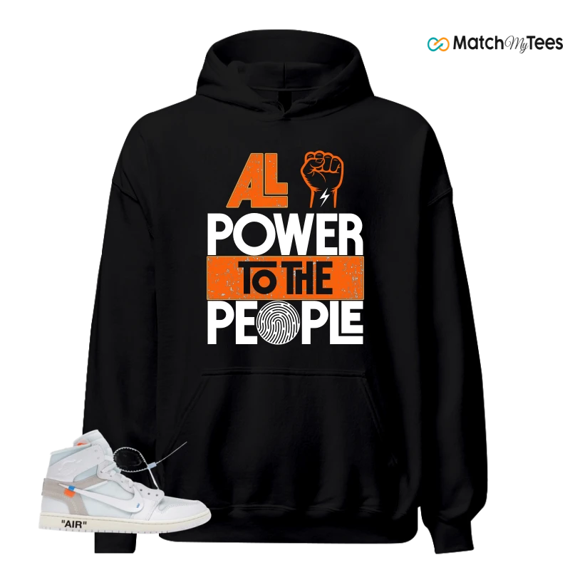 NIKE AIR JORDAN 1 RETRO HIGH VIRGIL ABLOH ARCHIVE ALASKA SNEAKER Matching Tees hoodie
