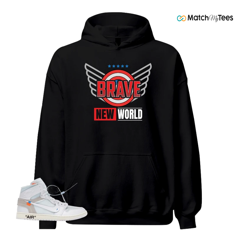 NIKE AIR JORDAN 1 RETRO HIGH VIRGIL ABLOH ARCHIVE ALASKA SNEAKER Matching Tees hoodie