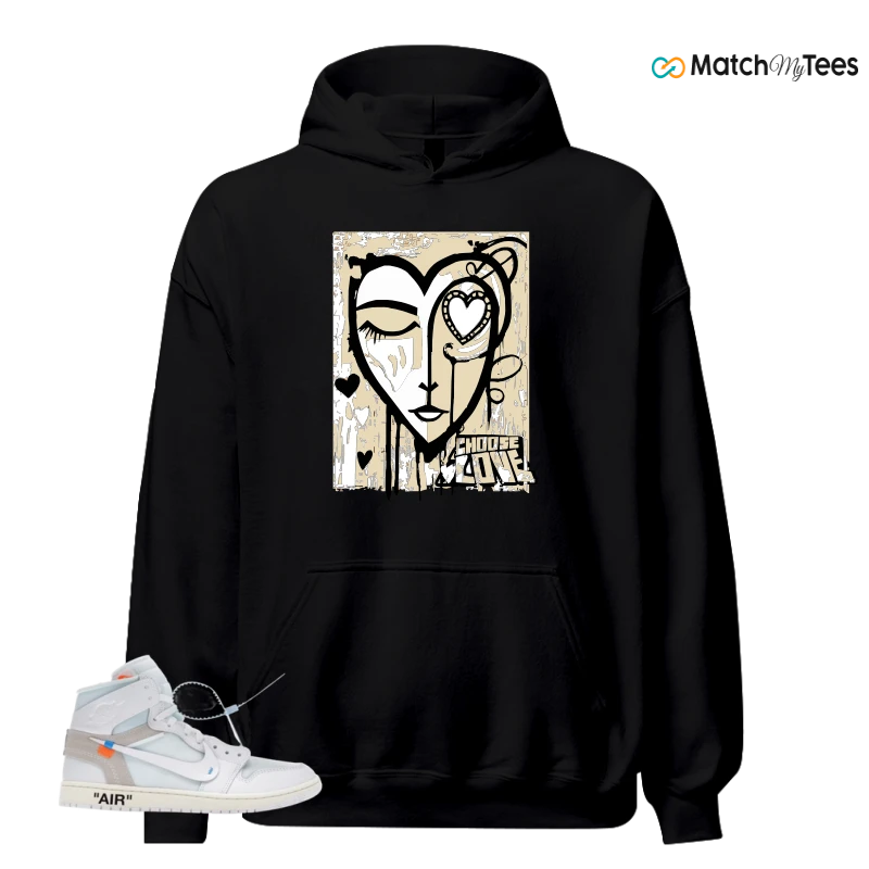 NIKE AIR JORDAN 1 RETRO HIGH VIRGIL ABLOH ARCHIVE ALASKA SNEAKER Matching Tees hoodie